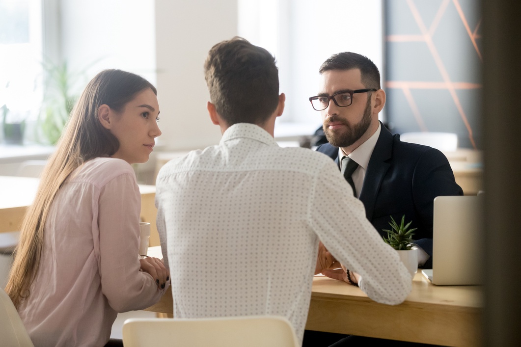 A team of real estate agents having a meeting